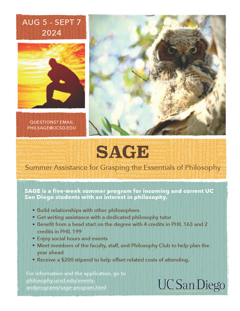 SAGE program flyer, depicting program activities and goals